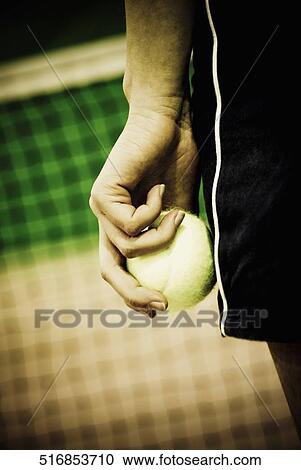 Mid section view of a person holding a tennis ball View Large Photo Image Stock Image - Mid section view of a person holding a tennis ball. Fotosearch