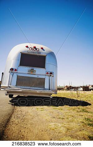 Stock Image - Motor home at the roadside, Las Vegas, Nevada, USA. Fotosearch
