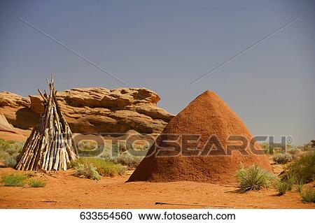 Navajo Hogan on an arid landscape, Navajo Village Heritage Center, Page, Arizona, USA View Large Photo Image Stock Image - Navajo Hogan on an arid landscape, Navajo Village Heritage Center, Page, Arizona, USA. Fotosearch