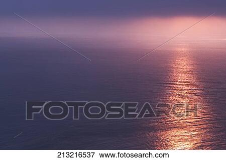 Panoramic view of the sea at sunset View Large Photo Image Stock Photo - Panoramic view of the sea at sunset. Fotosearch
