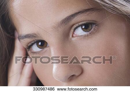 Portrait of a girl thinking View Large Photo Image Stock Photograph - Portrait of a girl thinking. Fotosearch