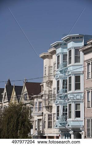Row of Victorian style houses in a city, Haight-Ashbury, San Francisco, California, USA View Large Photo Image Picture - Row of Victorian style houses in a city, Haight-Ashbury, San Francisco, California, USA. Fotosearch