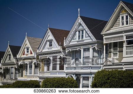 Row of Victorian style houses in a city, Alamo Square, Painted Ladies, San Francisco, California, USA View Large Photo Image Stock Image - Row of Victorian style houses in a city, Alamo Square, Painted Ladies, San Francisco, California, USA. Fotosearch