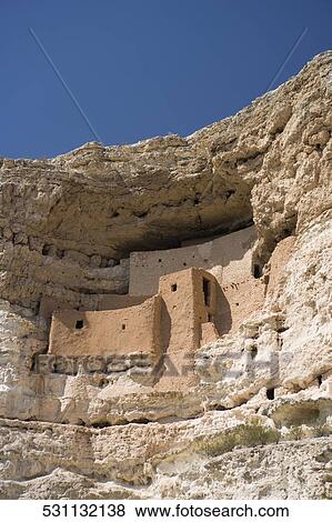 Stock Photo - Ruins of a castle, Montezuma Castle, Montezuma Castle National Monument, Arizona, USA. Fotosearch