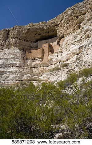 Stock Photo - Ruins of a castle, Montezuma Castle, Montezuma Castle National Monument, Arizona, USA. Fotosearch