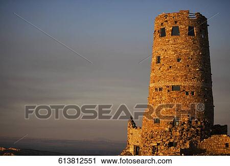 Stock Image - Ruins of a tower, Desert View Watchtower, Grand Canyon, Grand Canyon National Park, Arizona, USA. Fotosearch