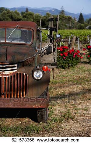 Rusty vintage car in a field, Napa Valley, California, USA View Large Photo Image Stock Photograph - Rusty vintage car in a field, Napa Valley, California, USA. Fotosearch