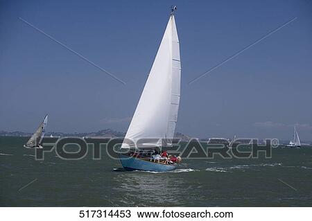 Stock Image - Sailboats in the sea, San Francisco, California, USA. Fotosearch