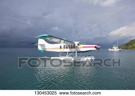 Stock Photography - Seaplane in the sea. Fotosearch