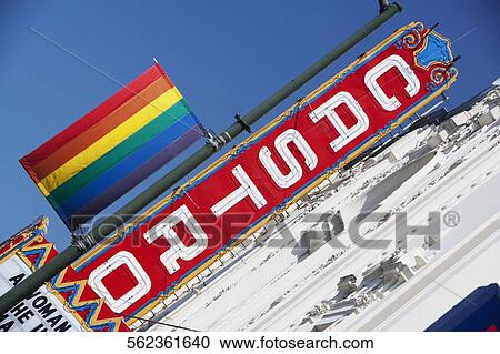 Signboard with a rainbow colored flag on a theater, Castro Theatre, Castro District, San Francisco, California, USA View Large Photo Image Stock Image - Signboard with a rainbow colored flag on a theater, Castro Theatre, Castro District, San Francisco, California, USA. Fotosearch