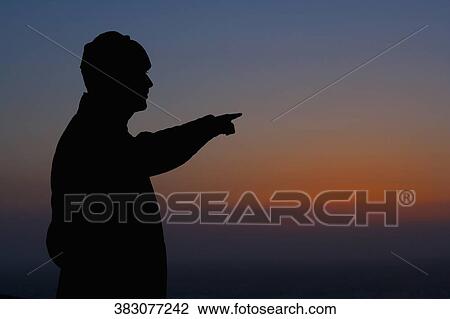 Silhouette of a man pointing towards horizon, San Francisco Bay, San Francisco, California, USA View Large Photo Image Stock Image - Silhouette of a man pointing towards horizon, San Francisco Bay, San Francisco, California, USA. Fotosearch