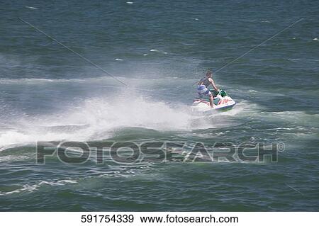 Speedboat in the sea, Santa Barbara, California, USA View Large Photo Image Stock Photo - Speedboat in the sea, Santa Barbara, California, USA. Fotosearch