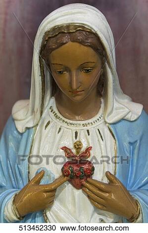 Statue of Virgin Mary in a church, Star of the Sea Painted Church, Hawaii, USA View Large Photo Image Stock Image - Statue of Virgin Mary in a church, Star of the Sea Painted Church, Hawaii, USA. Fotosearch