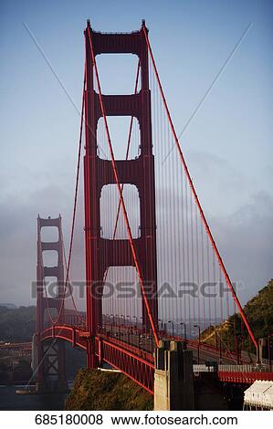 Suspension bridge across the sea, Golden Gate Bridge, San Francisco Bay, San Francisco, California, USA View Large Photo Image Stock Photo - Suspension bridge across the sea, Golden Gate Bridge, San Francisco Bay, San Francisco, California, USA. Fotosearch