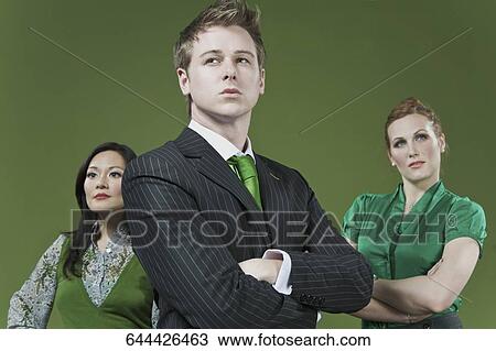 Three business executive posing View Large Photo Image Stock Image - Three business executive posing. Fotosearch