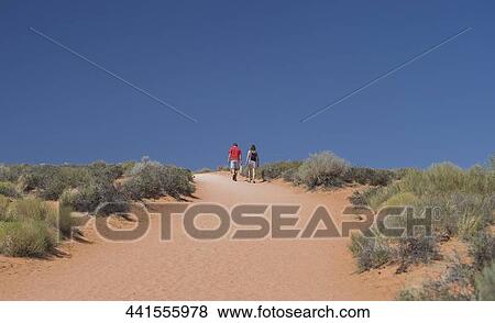Tourist walking in a desert, Horseshoe Bend, Page, Arizona, USA View Large Photo Image Stock Photo - Tourist walking in a desert, Horseshoe Bend, Page, Arizona, USA. Fotosearch