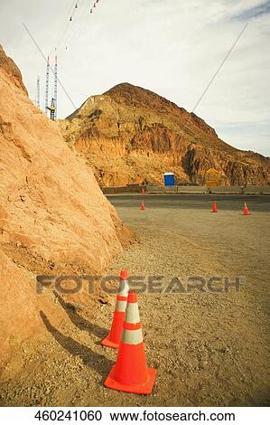 Traffic cones along a road, Las Vegas, Nevada, USA View Large Photo Image Stock Image - Traffic cones along a road, Las Vegas, Nevada, USA. Fotosearch