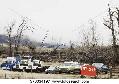 Stock Photo - Vehicles for sale, Virginia City, Madison County, Montana, USA. Fotosearch