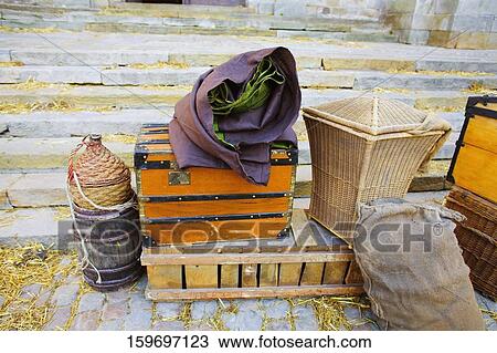 Wooden objects in front of steps View Large Photo Image Stock Image - Wooden objects in front of steps. Fotosearch