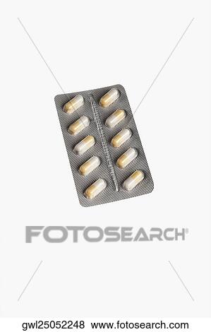 Close-up of a blister pack of capsules View Large Photo Image Stock Photo - Close-up of a blister pack of capsules. Fotosearch