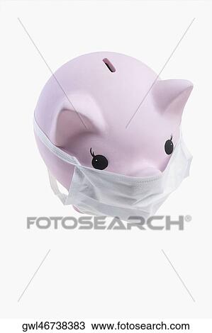 Close-up of a piggy bank wearing flu mask View Large Photo Image Stock Image - Close-up of a piggy bank wearing flu mask. Fotosearch