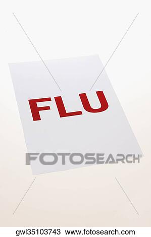 Close-up of a placard with word FLU written on it View Large Photo Image Stock Image - Close-up of a placard with word FLU written on it. Fotosearch