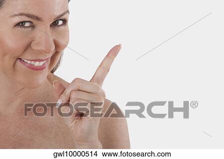 Picture - Close-up of a woman gesturing. Fotosearch