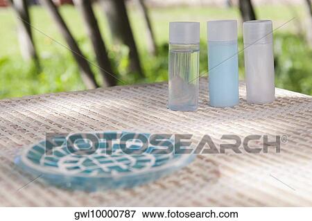 Close-up of aromatherapy oil bottles View Large Photo Image Stock Photo - Close-up of aromatherapy oil bottles. Fotosearch