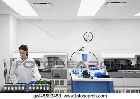 Female doctor researching in a laboratory View Large Photo Image Stock Image - Female doctor researching in a laboratory. Fotosearch