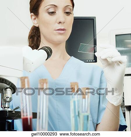 Female lab technician analyzing a sample in a laboratory View Large Photo Image Stock Image - Female lab technician analyzing a sample in a laboratory. Fotosearch
