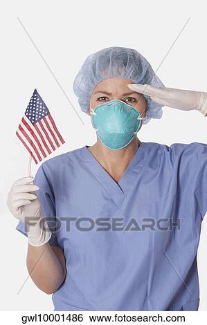 Female surgeon saluting View Large Photo Image Stock Photograph - Female surgeon saluting. Fotosearch