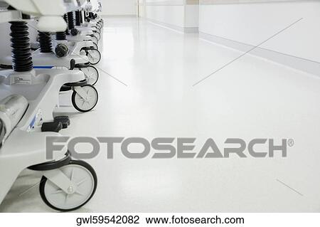 Gurneys in a hospital corridor View Large Photo Image Stock Image - Gurneys in a hospital corridor. Fotosearch