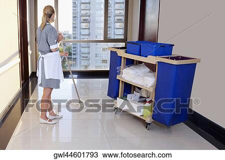 Janitor cleaning the corridor of a hospital View Large Photo Image Stock Image - Janitor cleaning the corridor of a hospital. Fotosearch