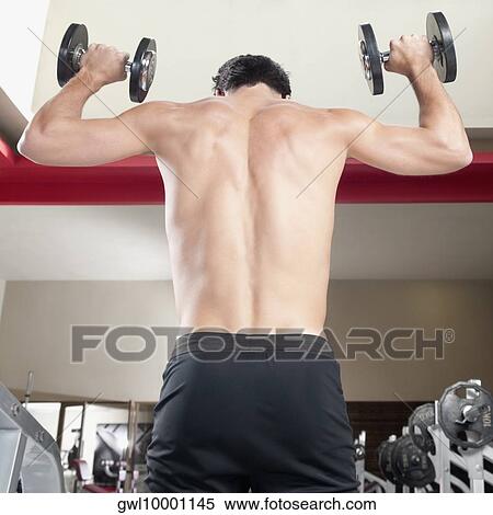 Man exercising with dumbbells in a gym View Large Photo Image Stock Photography - Man exercising with dumbbells in a gym. Fotosearch
