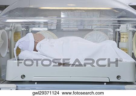 Newborn baby in an incubator View Large Photo Image Picture - Newborn baby in an incubator. Fotosearch