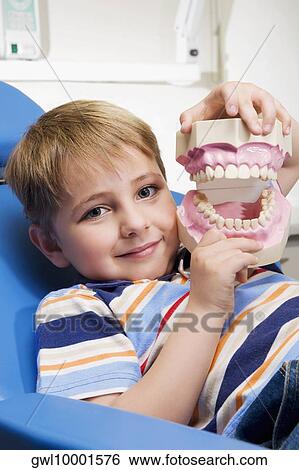Portrait of a boy holding a set of dentures View Large Photo Image Stock Photograph - Portrait of a boy holding a set of dentures. Fotosearch