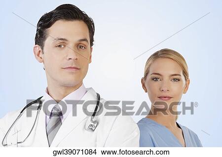 Picture - Portrait of a doctor and a nurse. Fotosearch