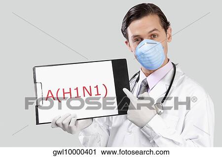 Portrait of a doctor showing H1N1 sign View Large Photo Image Stock Image - Portrait of a doctor showing H1N1 sign. Fotosearch