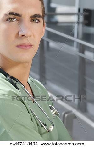 Portrait of a male nurse View Large Photo Image Picture - Portrait of a male nurse. Fotosearch