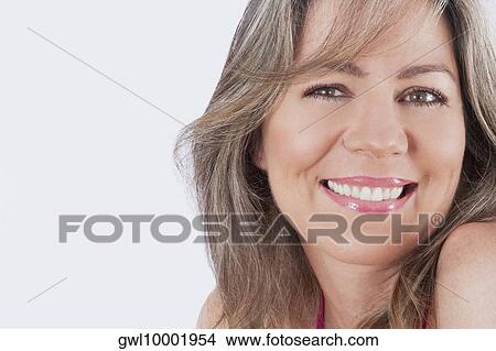 Picture - Portrait of a woman smiling. Fotosearch