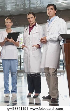 Portrait of doctors and a nurse View Large Photo Image Stock Image - Portrait of doctors and a nurse. Fotosearch