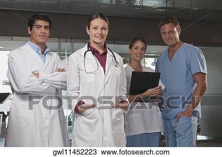 Stock Image - Portrait of doctors and nurses. Fotosearch