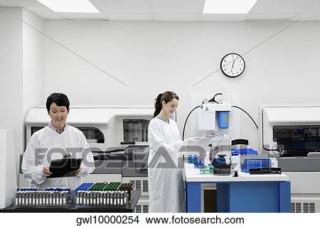 Two female doctors working in a laboratory View Large Photo Image Picture - Two female doctors working in a laboratory. Fotosearch