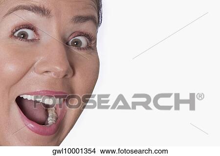 Picture - Woman looking shocked. Fotosearch
