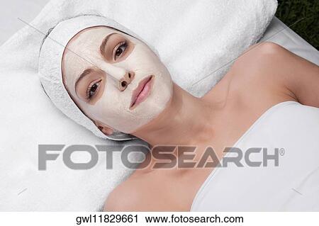 Woman receiving facial treatment View Large Photo Image Stock Image - Woman receiving facial treatment. Fotosearch