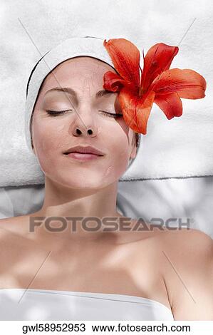 Woman receiving facial treatment View Large Photo Image Stock Image - Woman receiving facial treatment. Fotosearch
