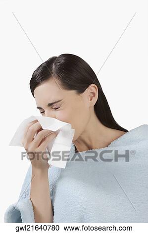 Woman suffering from cold View Large Photo Image Stock Image - Woman suffering from cold. Fotosearch