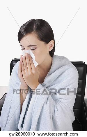 Woman suffering from cold View Large Photo Image Stock Image - Woman suffering from cold. Fotosearch