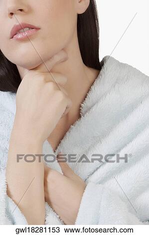 Woman with sore throat View Large Photo Image Stock Image - Woman with sore throat. Fotosearch