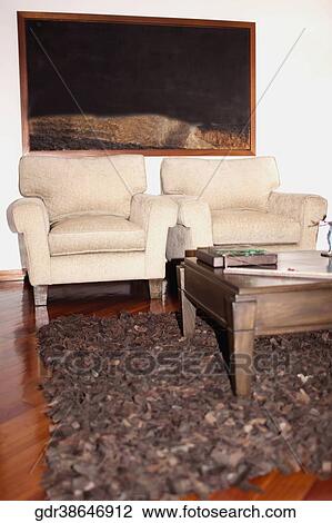 Stock Image - Armchairs in a living room. Fotosearch